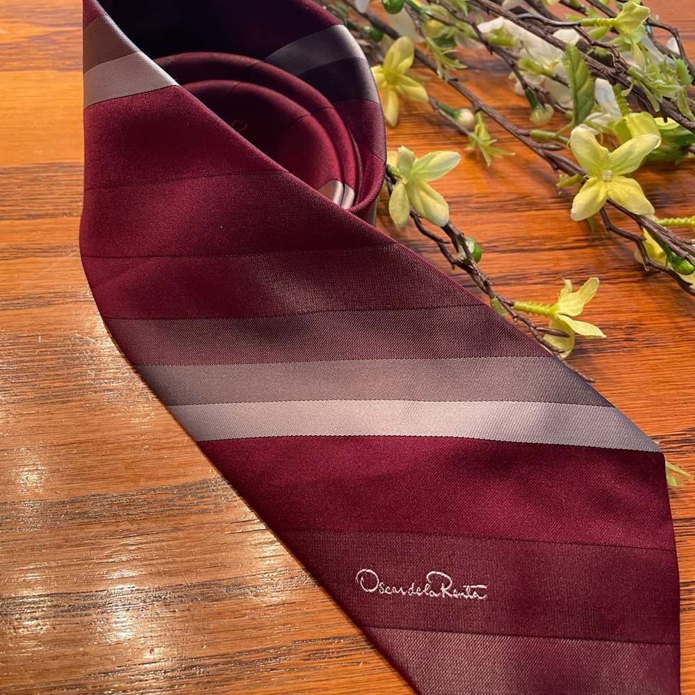 Oscar de la Renta Vintage Striped Tie